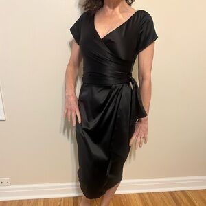 Pinup Couture Black Satin Midi Dress